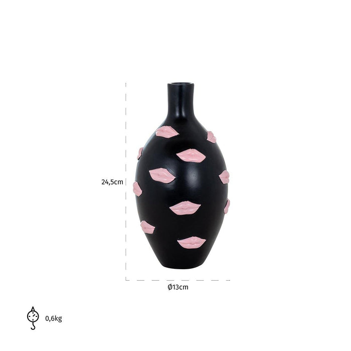 Vase Kisses schwarz groß Schwarz